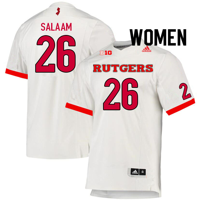 Women #26 Al-Shadee Salaam Rutgers Scarlet Knights College Football Jerseys Sale-White - Click Image to Close